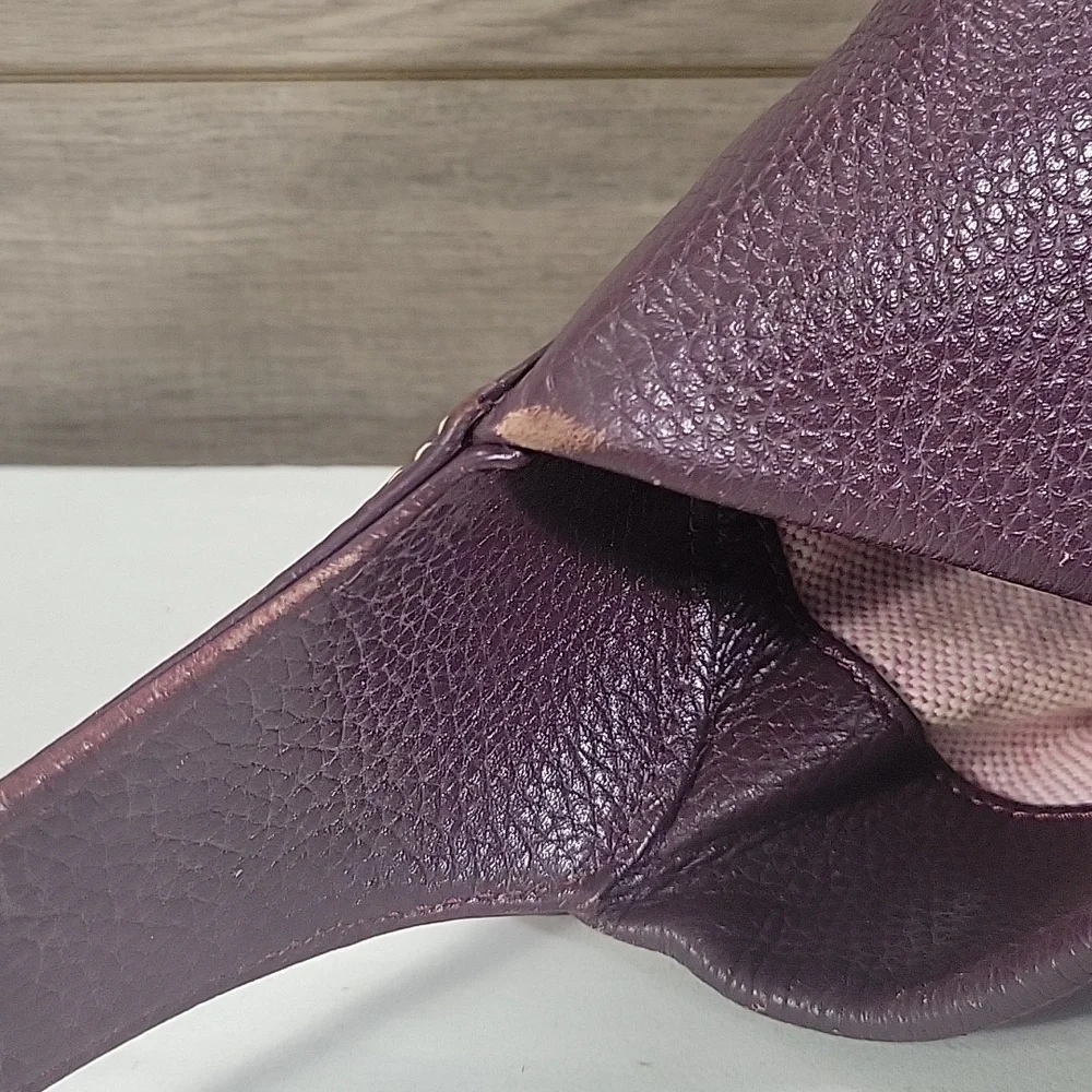 Dooney & Bourke Purple Pebble Leather Hobo Shoulder Bag